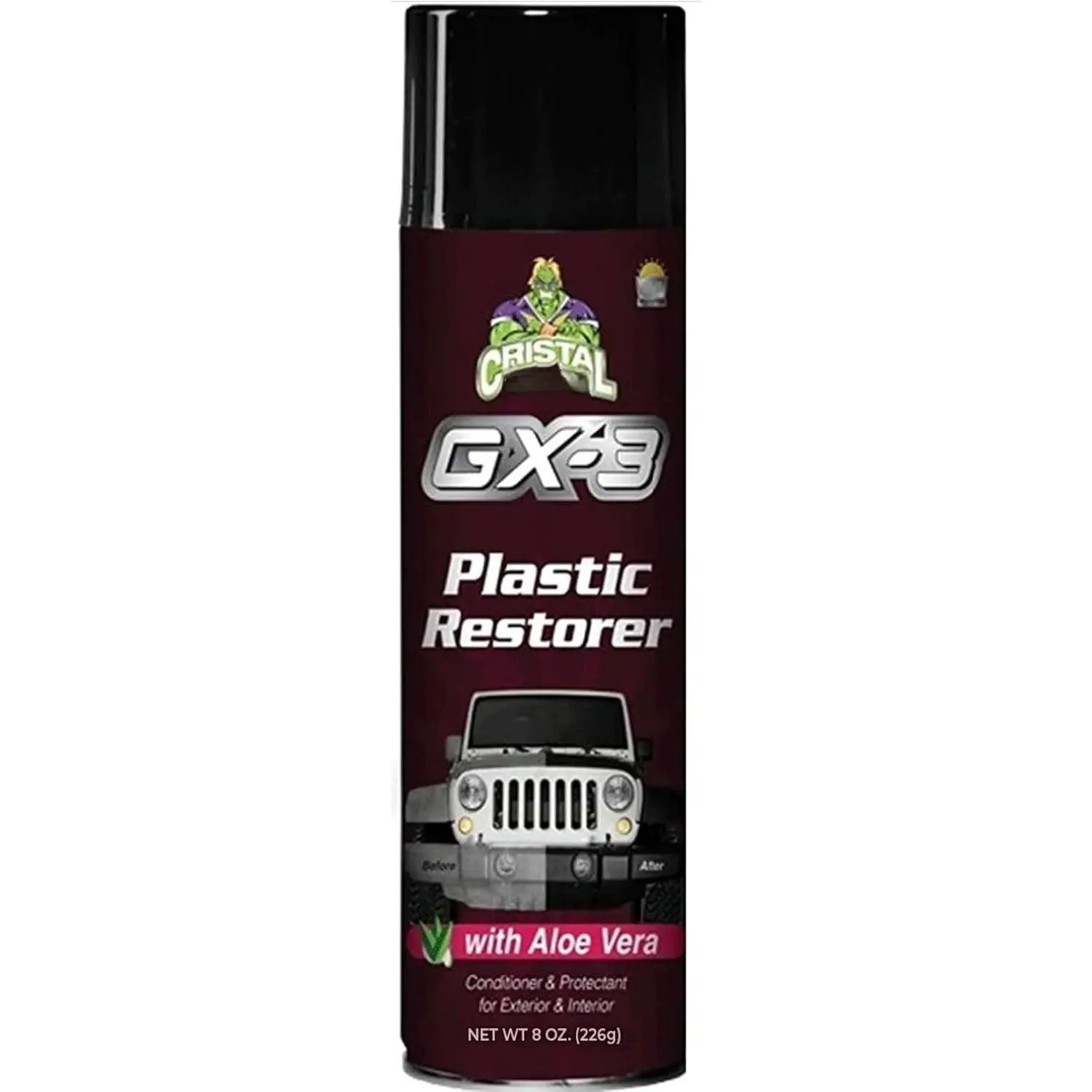 GX-3 Plastic Restorer – Black Plastic Restorer for  & Automotive Trim Restorer – Interior  Cleaner & Exterior Faded Plastic, Vinyl & Rubber Renewer with Aloe Vera (8 fl oz)
