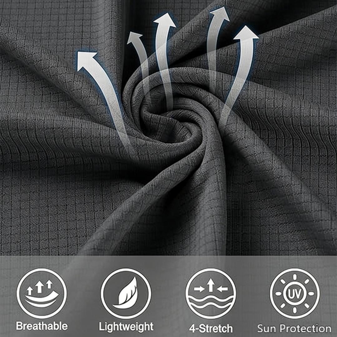 Men's UPF 50+ UV Protection Sun Jacket American Flag Fish Pattern Lightweight Breathable Quick Dry Long Sleeve Hooded