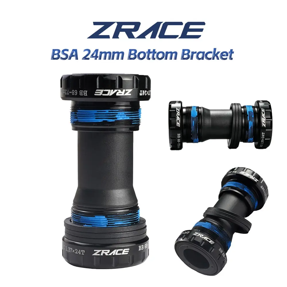 ZRACE BSA 24mm Threaded Bottom Bracket, Aluminum CNC Machined, Lightweight Durable, Compatible with Bb51/bb52/bb70/bb83