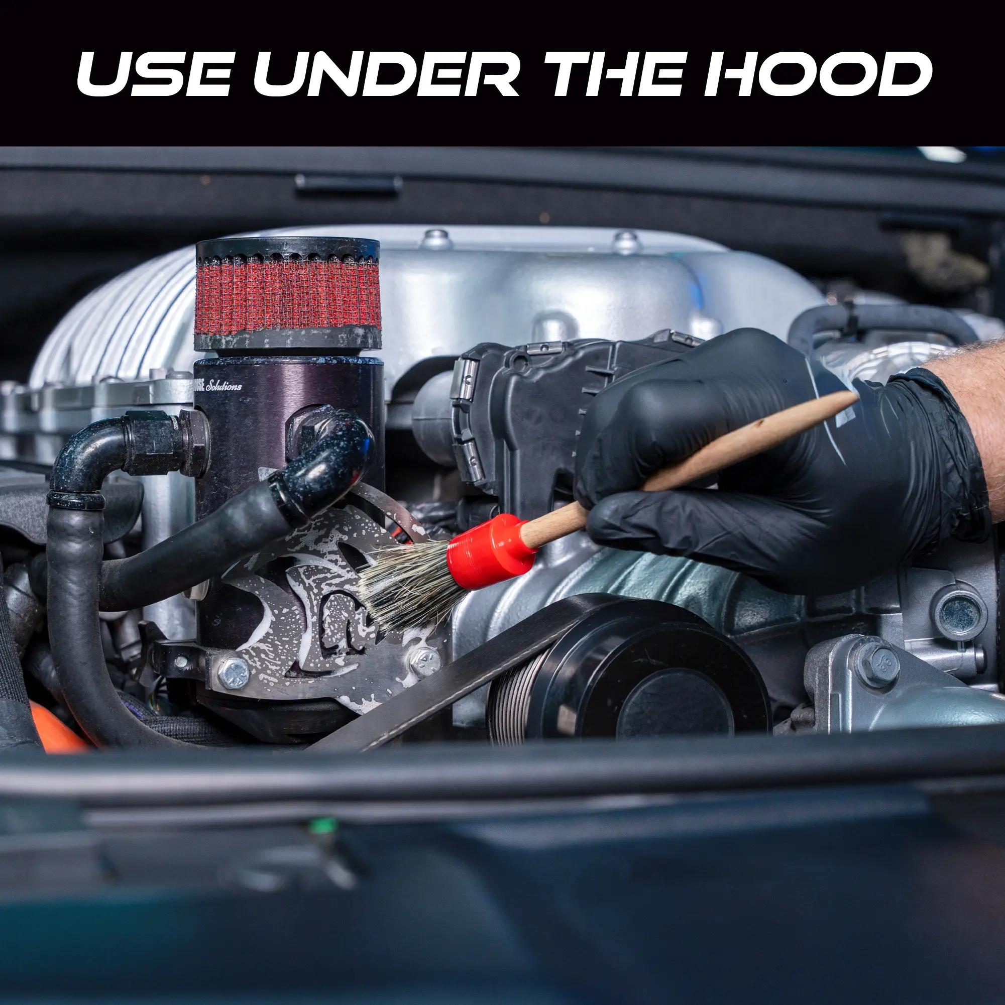 Car Detailing Brush Set for Car Cleaning Kit, Super-Soft Bristles for Exterior Detail, Includes Small, Medium, and Large Diameter Brush Heads, 3 Pack, Red