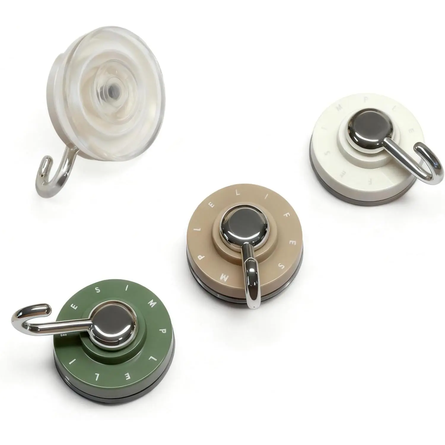 3-Pack Heavy Duty Rotating Suction Cup Hooks Set - No Drill, Reusable, 360° Rotation, Strong Hold for Shower, Bathroom, Glass & Smooth Surfaces, Rotating Hook, Set Pack
