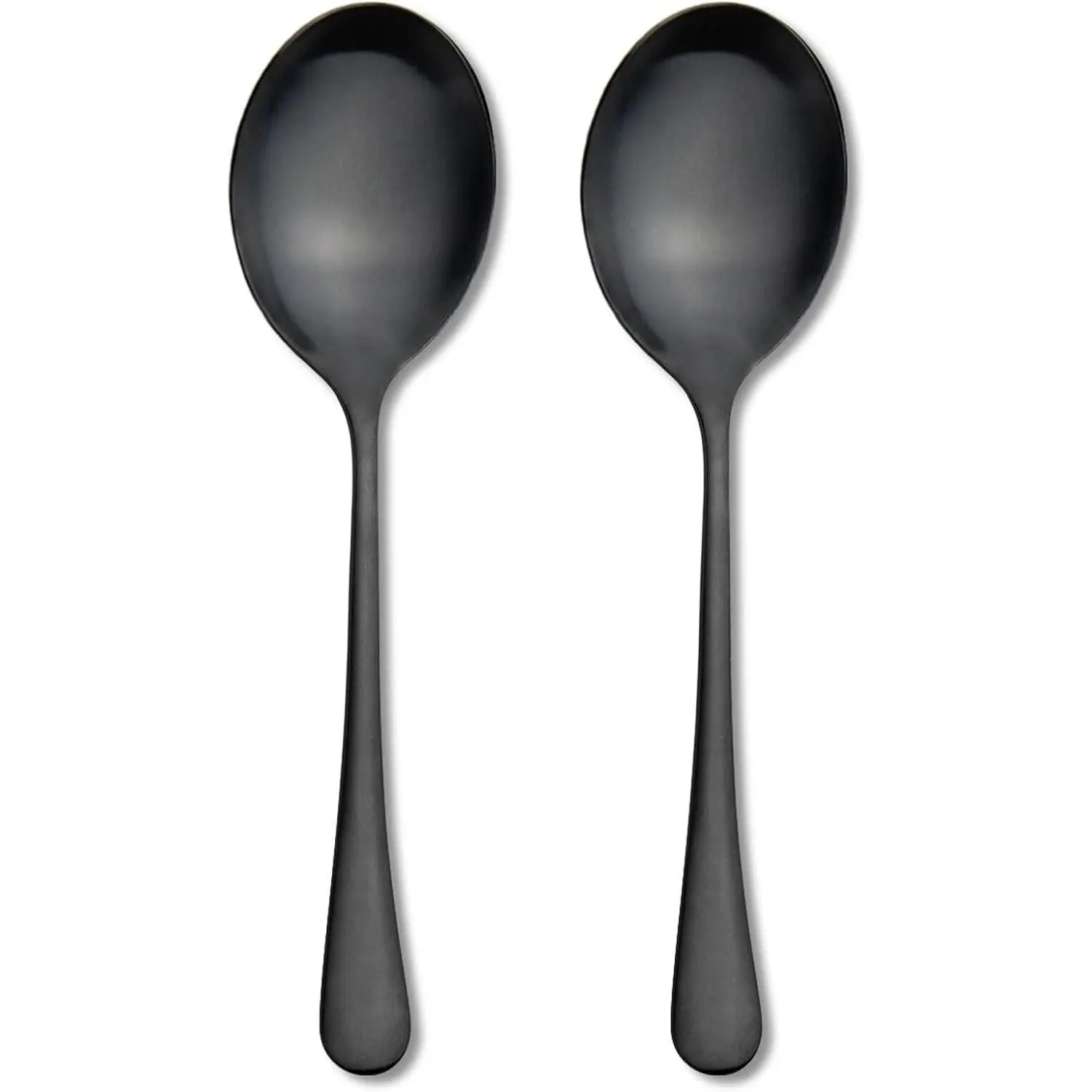 Large Serving Spoons, Matte Black Stainless Steel Serving Spoon 2 Pcs | 9.8Inch-Catering Spoons Solid Serving Utensils Big Serving Utensil for Buffet, Parties, Catering