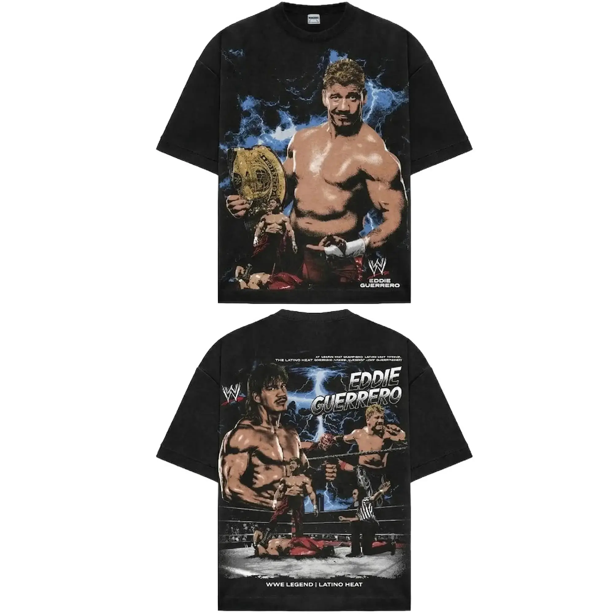 Eddie Guerrero Latino Heat Graphic Tee (Viral) WWE Wrestling Champion Shirt 180g 100% Cotton WrestleMania XX Lucha Libre Fan Apparel Retro Sports Streetwear Gift for Wrestling Fans Menswear Unisex Casual Summer Outfit Men Clothing Sale TikTok Shop Deals