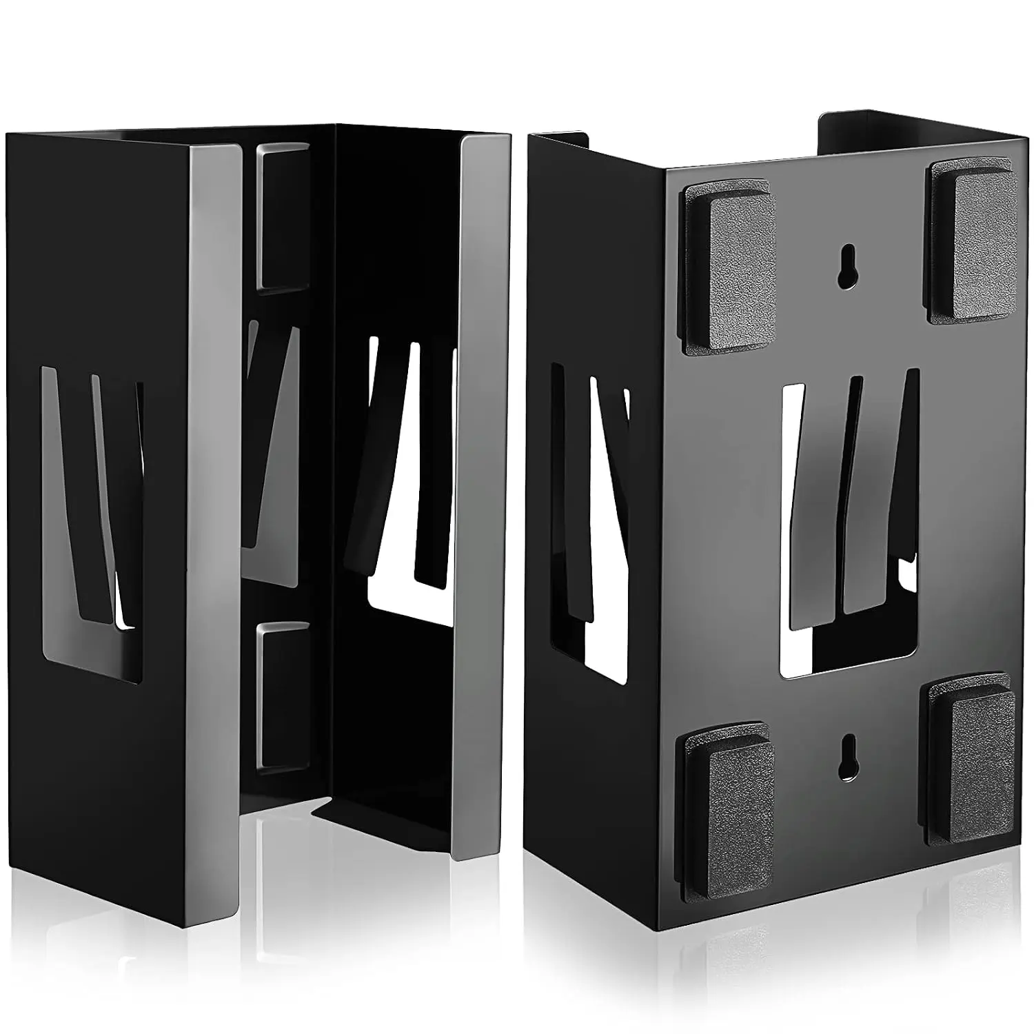2 count  Gloves Dispenser Holders Wall Mount Boxes of Gloves Commercial Quality Towels Wipes Paper Tissue Box Holder Kitchen Fridge Office Workshops Garage Tool  (Black)