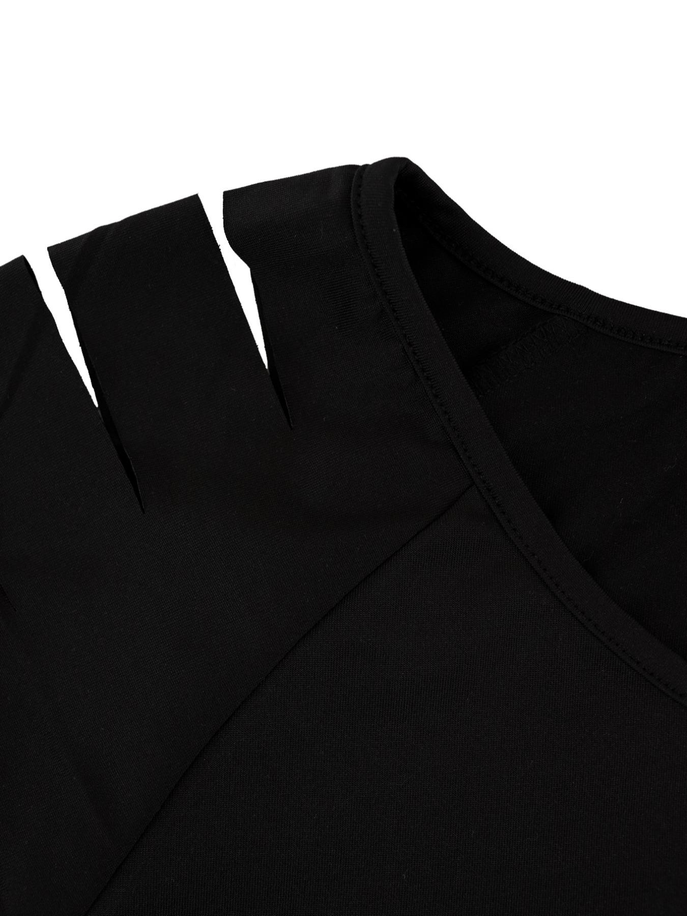 Plus Size Women's Ripped Design Sporty Round Neck Short Sleeve T-Shirt + High Waist Sporty Shorts, Casual Fashion Set, Street Style Sports Recommendation