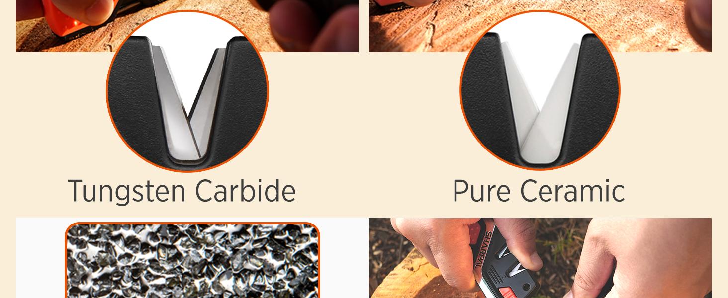 101N 6-in-1 Pocket Knife Sharpener & Survival Tool With Diamond Sharpening Rod, Fire Starter Ferro Rod, Whistle – For Straight & Serrated Blades, Knives (Sharpens, Repairs & Hones)