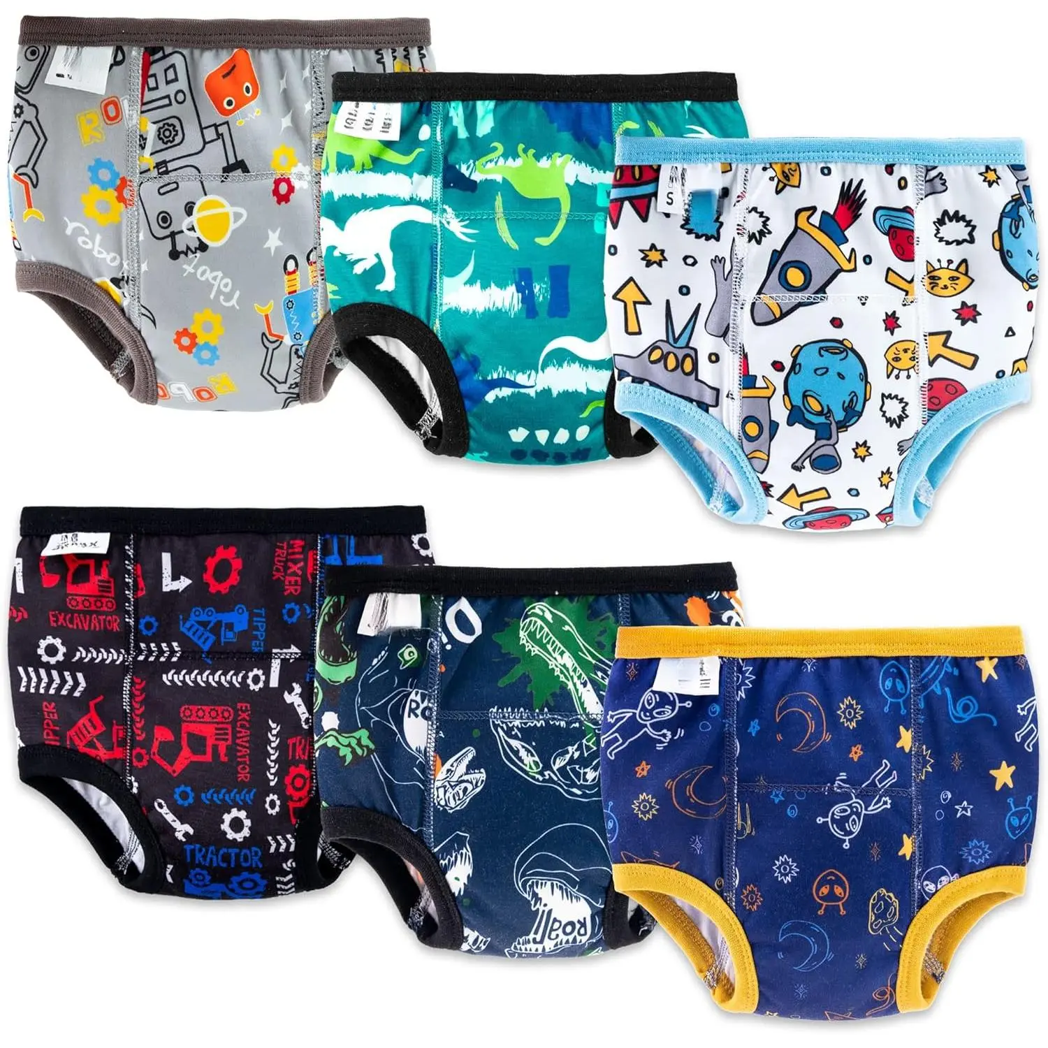 6 Pack Potty Training Underwear  Boys,Washable Baby Boy Toilet Training Pants Training Underwear  2T-6T New model