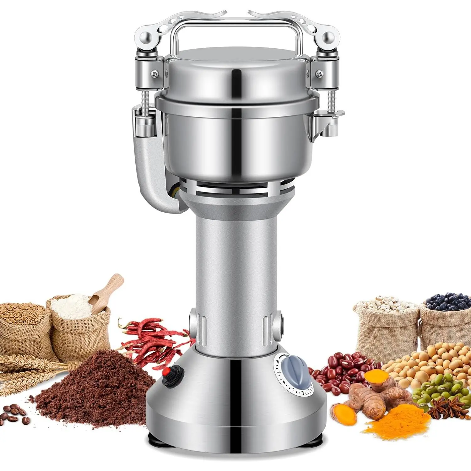Grain Mill 150g Commercial  Electric 650W Stainless Steel Pulverizer Dry  for Grinding Wheat, Oats, Corn, Pepper, and Coffee Beans – Grinders for Kitchen.