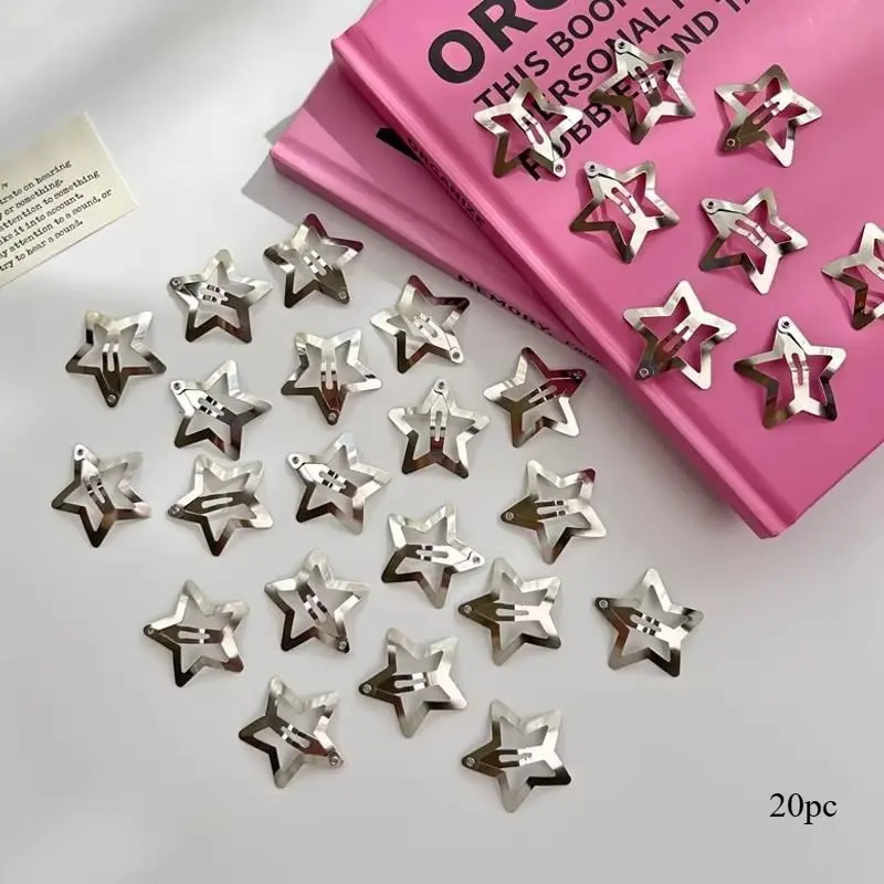 20 Count Star Metal Hair Clips, Minimalist Feel-Good Hair Accessories to Elevate Everyday Looks, Great for Work, Parties, Selfies & Cozy Aesthetic Outfits, Hair Clips for Styling