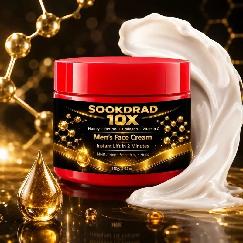 Men's Face Cream, Honey, Retinol, Collagen, Vitamin C, Moisturize, Smooth, Firm, Instant Lift, For Men, 140g