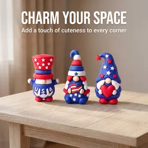 Patriotic Gnomes Figures 4th of July Gift Mini Gnomes Figurines Small Gnomes Ornament 3D Gnomes Gift for Coworkers Staff Friends Students Teachers Patriotic Party Favors Perfect for America Independence Day Veterans Memorial Day Gifts-YY0