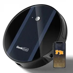 Geek Smart G6 Robot Vacuum Cleaner, Ultra-Thin, 1800Pa Strong Suction, Automatic Self-Charging, App Control, Custom Cleaning, Suitable for Hard Floors & Carpets (Note: Banned From Amazon Sales)