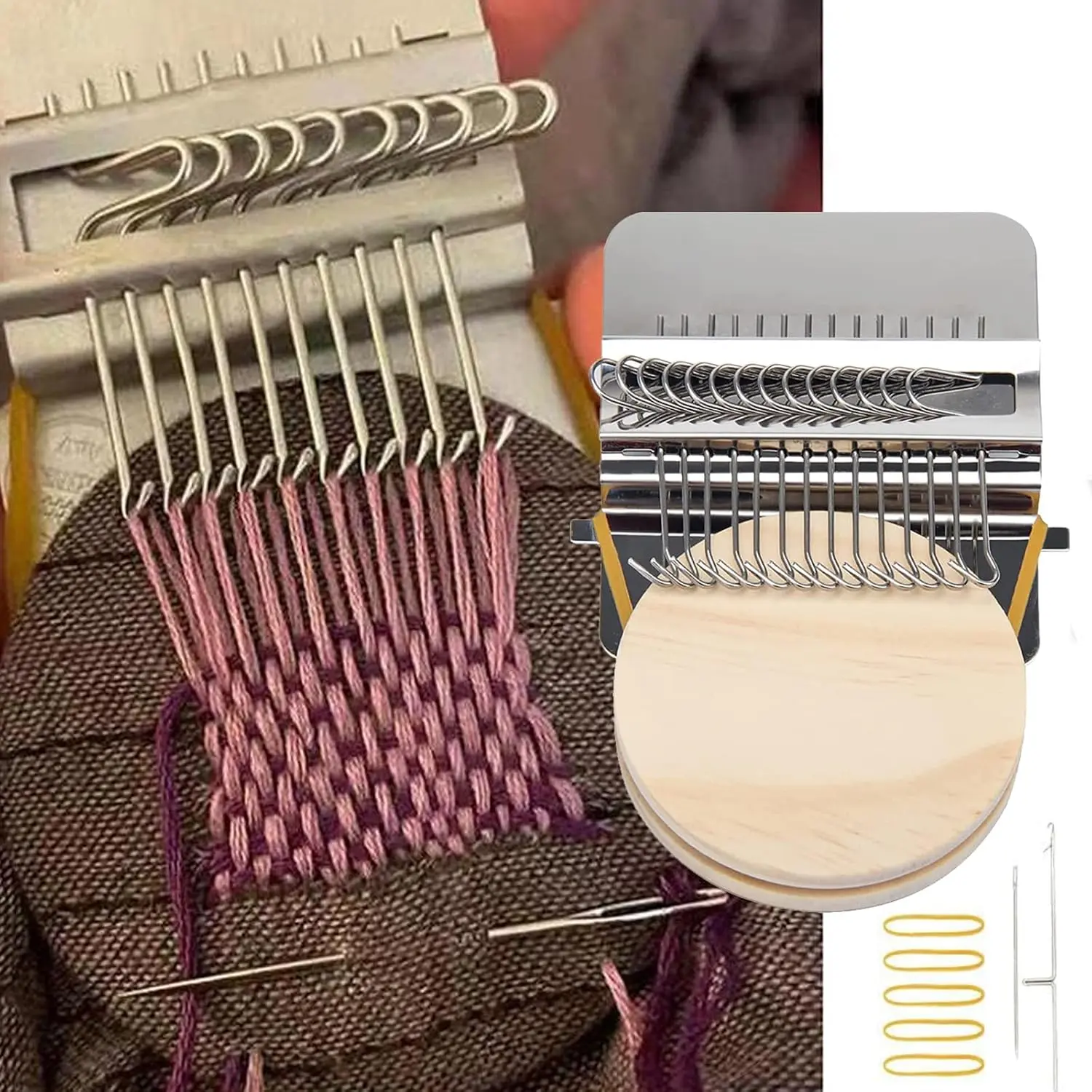 Small Loom Speedweve Type Weave Tool,darning Loom Quickly Mini Mending Convenient Darning Loom for Mending Jeans Socks Clothes Loom Machine Makes Beautiful Stitching Diy Weaving Arts Sewing Tools