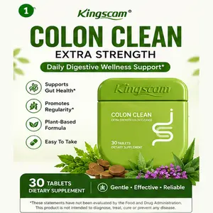 Kingscom Gut Support Cleanse Tablets, Colon Clean Dietary Supplement, Plant Based Fiber Support, Daily Digestive Wellness, 30 Count