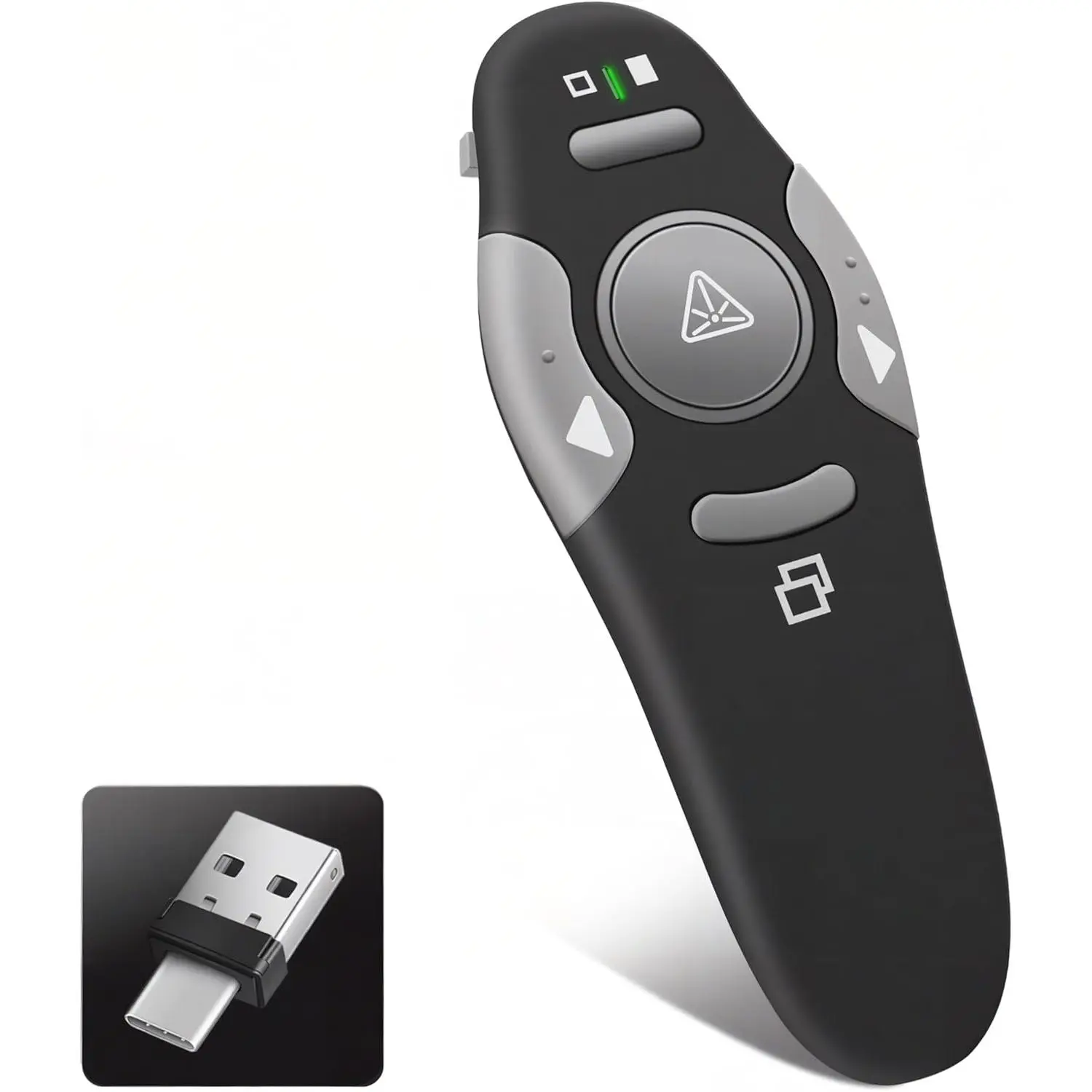 Presentation Clicker Remote, Type C&USB  Presenter, PowerPoint Clicker, Slide Advancer Control for ? Windows? Laptop, Support PPT?Keynote? Slides