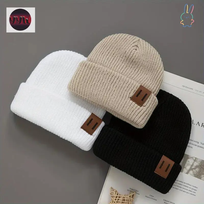 YYW1 Organic Cotton Baby Beanies 3-Piece Set, Ultra-Soft Knit Breathable Baby Hats 0-36 Months Boys & Girls, Hypoallergenic Photoshoots, Gender Reveal Gifts, Kids' Fashion Essentials, 3 Pieces, Unisex, Baby's First Year