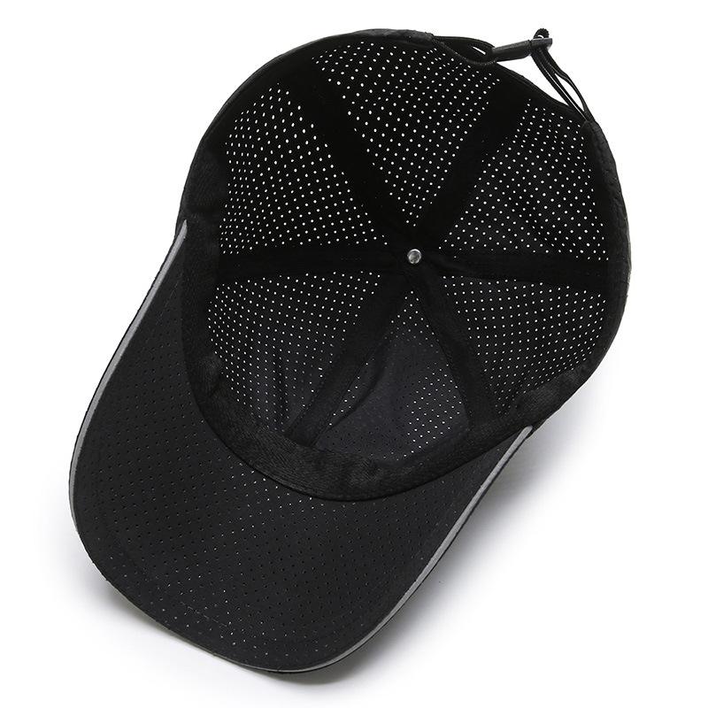 Summer quick-dry baseball cap for men, mesh breathable sun hat, sandwich brim cap, duckbill cap, reflective hat
