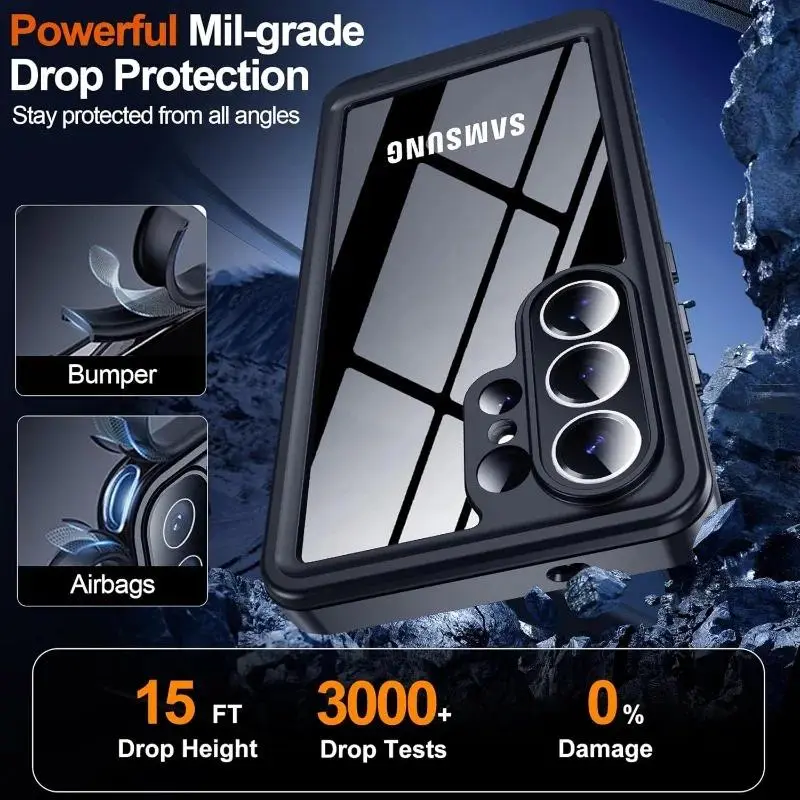 Waterproof Case For Samsung S26 Ultra S25 S24 Ultra Plus A57 A37 Full Body Protective Cover Swim Underwater Diving Fundas Button Protection