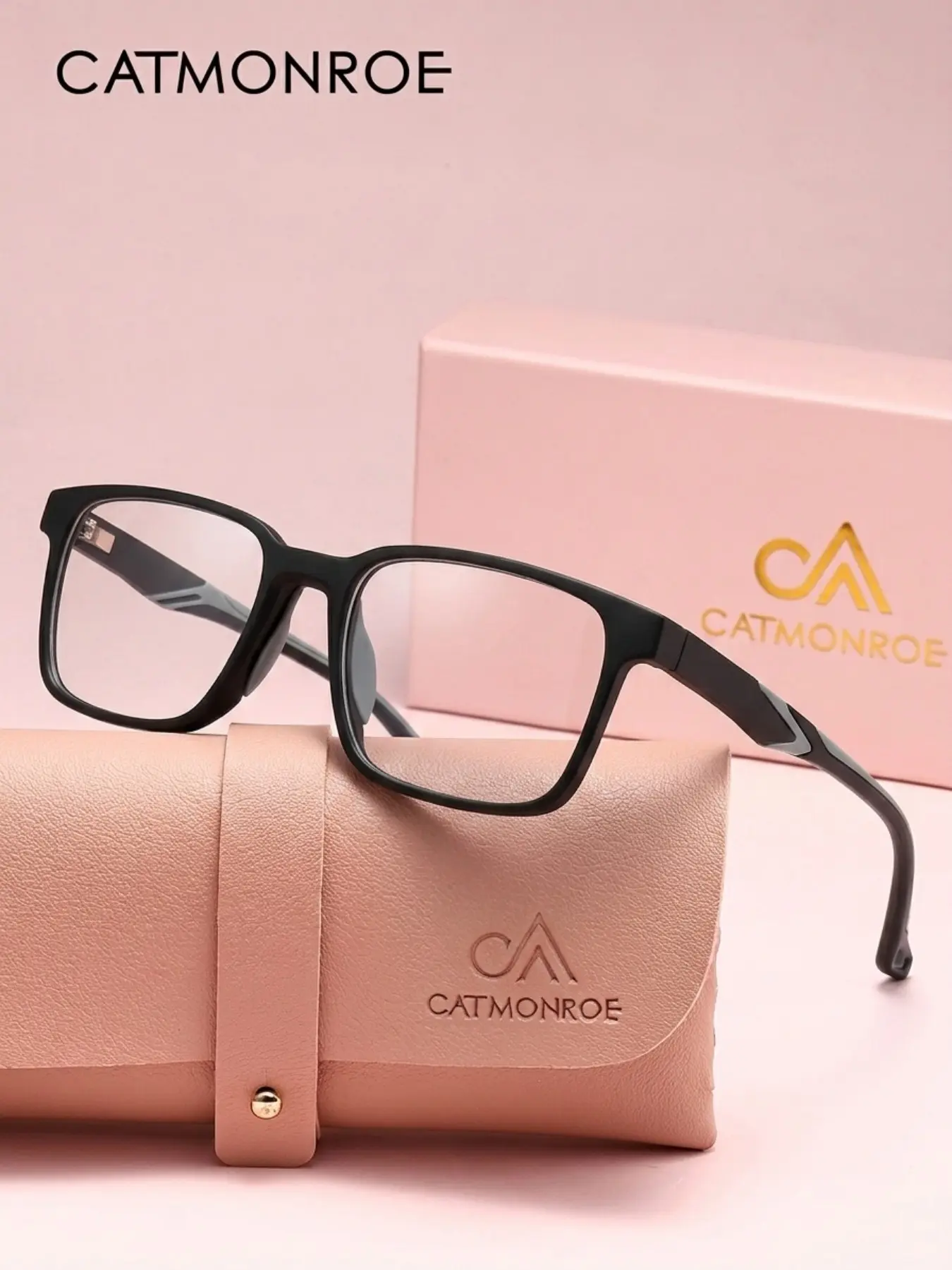 CATMONROE  Classic Glasses Men Women Square Frame Clear Lens Street Daily Wear with Box