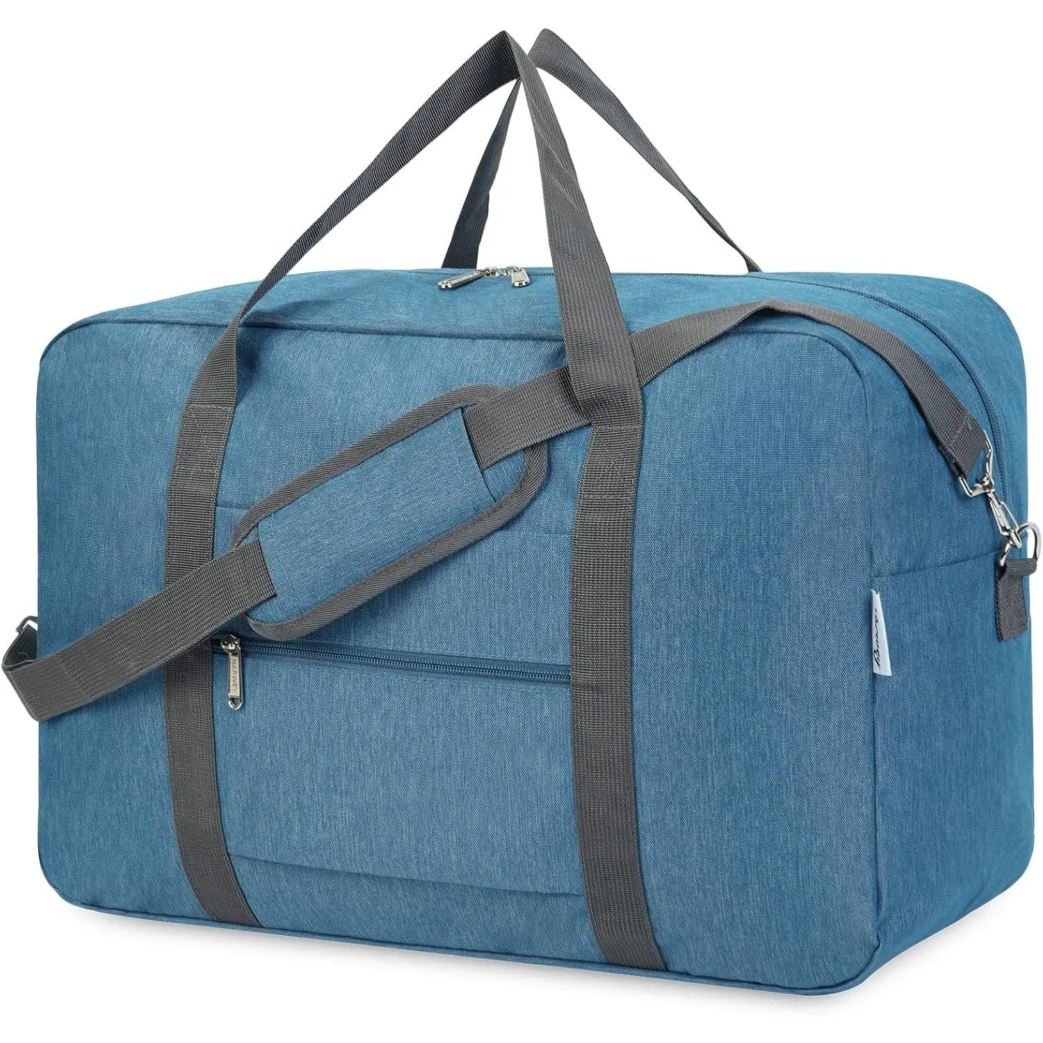 Carry on Luggage 22x14x9 Airline Approved Foldable Duffle Bag for Travel Packable Duffel Bag for Traveling Airplane for Women and Men 40L (Navy Blue (With Shoulder Strap))Gift.