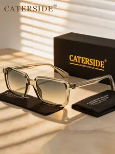 CATERSIDE 1 Count with Packaging — Rectangular sunglasses, unisex. PC frame with propionate pin-injected temples. Comfortable & durable, trendy versatile shades. Perfect for street photography, road trips, vacation, daily commuting, fashion accessory.