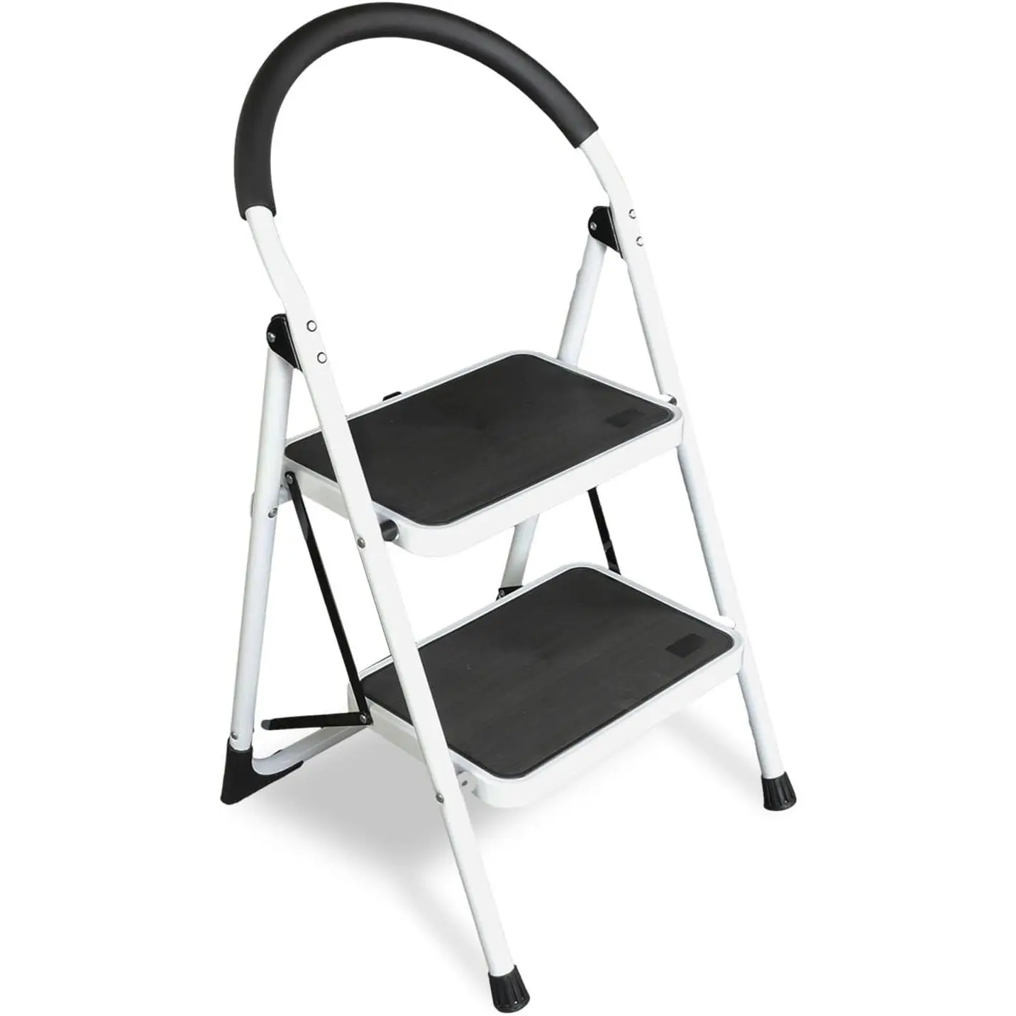 Foldable 2-Step Ladder, Lightweight Folding Step Stool with Wide Anti-Slip Pedal, 18.5 in Service Height, 400 lbs Capacity for Home, Office Use