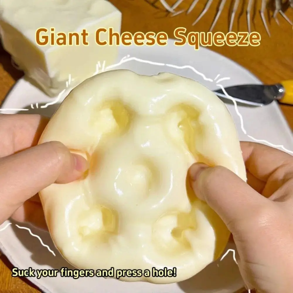 Jumbo Cheese Squishy Vaseline Filling Soft Stretch Fidget Toy ASMR Stress Relief Decompression Desktop Prank Squeeze Toy