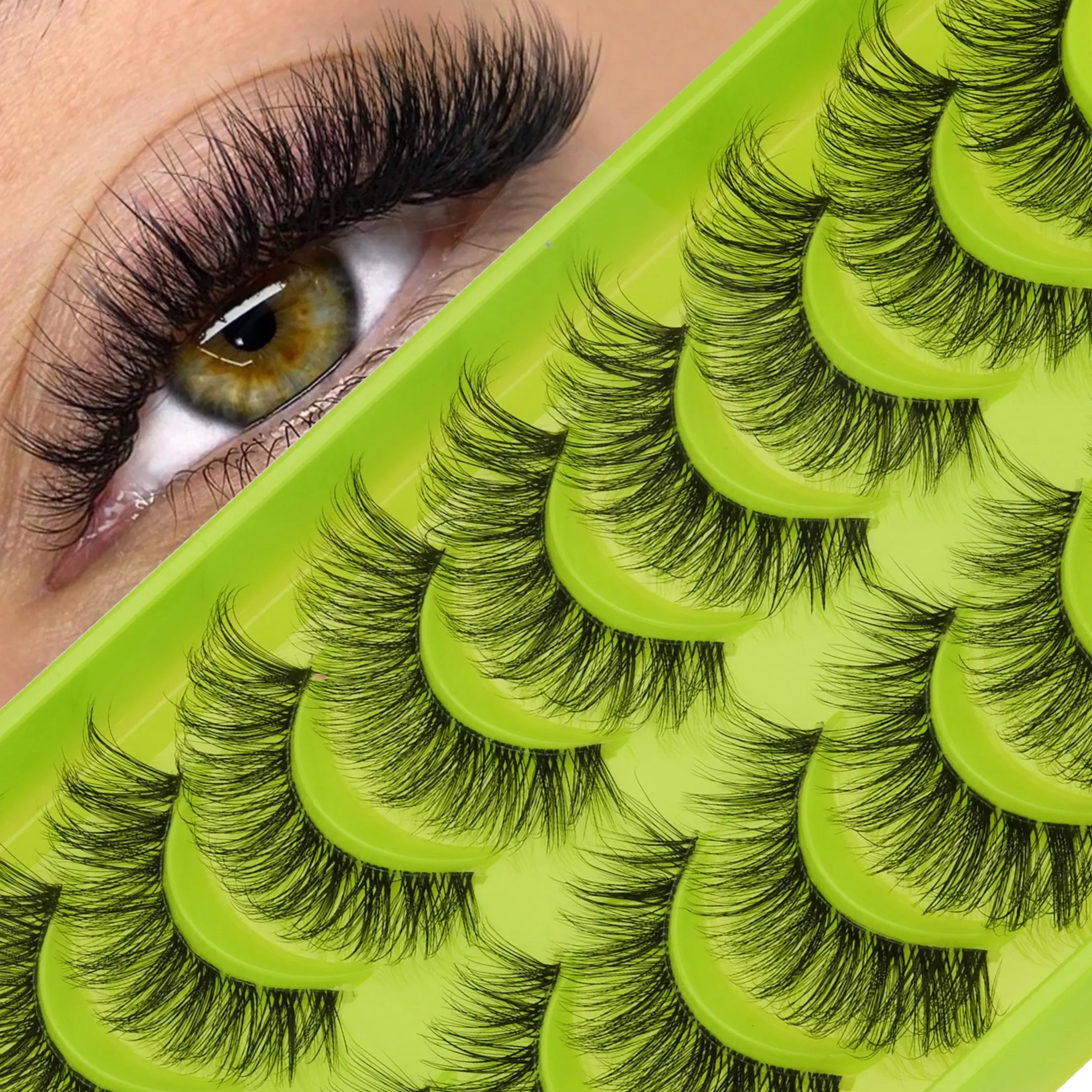 See-Through False Eyelashes 10-Pair Set with Soft Lengthening Design for Big Eye Effects, Perfect for Beginners and Makeup Enthusiasts, Ideal for Daily, Party, and Festive Occasions