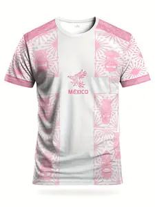 2026 New Mexican Aztec Eagle Soccer Jersey, Unisex Traditional Pattern Top, Summer Outdoor Sport Casual Fashion, Plus Size Streetwear