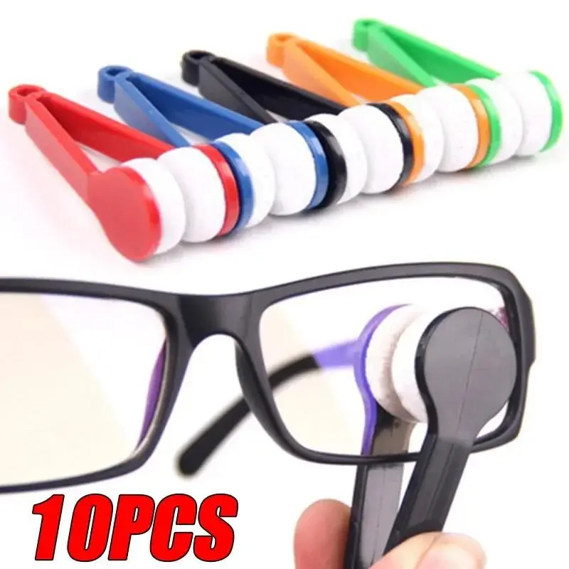 Black Plastic-Fiber Eyewear Cleaning Brushes - 10/5/1pcs Portable Multifunctional Wiping Tools for Glasses, Sunglasses