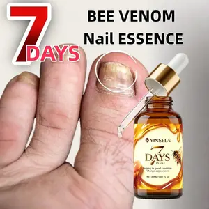 Bee Venom Nail Care Essence, 7-Day Foot Toe Nail Treatment, Moisturizing, Quick Absorption, for Weak, Cracked Nails, Summer Foot Care