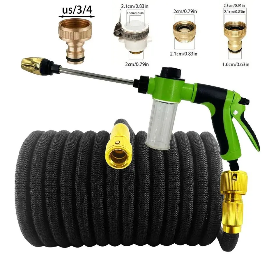 High Pressure Garden Hose, Expandable Magic Hose for Watering & Cleaning, Us3/4 Thread Sprinkler Head, Water Hose Nozzle, Spray Device for Gardening, Nozzle for Hose Outdoor, Garden Hose Sprayer