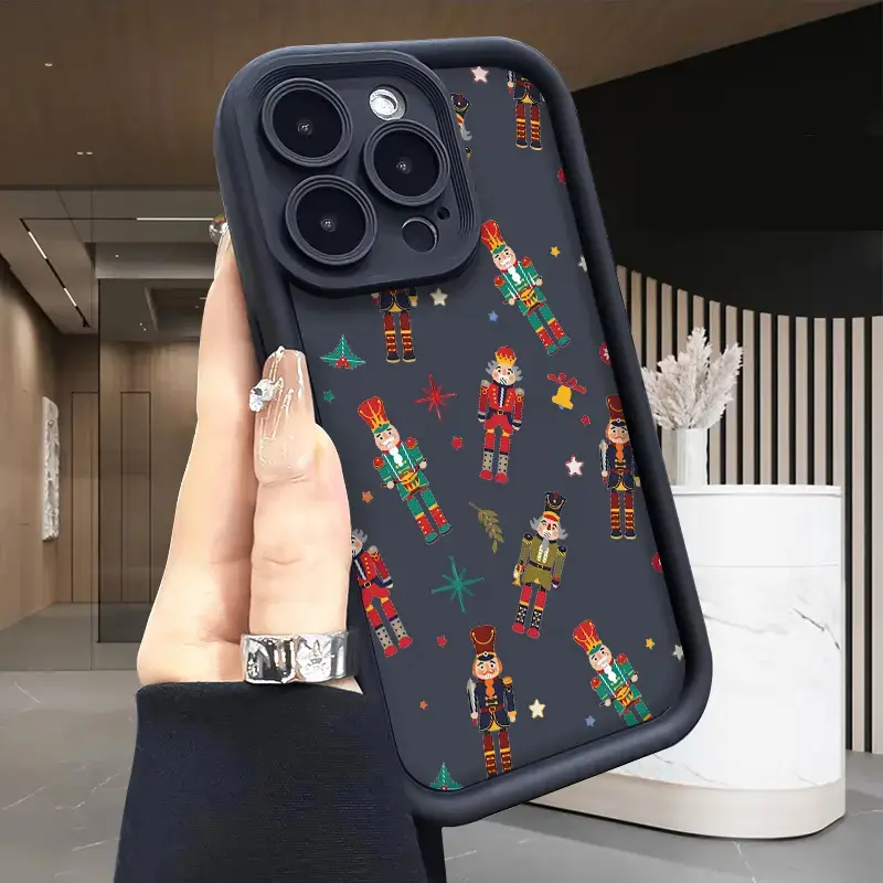 Colorful Nutcracker Christmas Soft Case for  iPhone 17 Air 16 Pro Max 15 Plus 14 13 12 11 X XSShockproof Drop Protection Rugged Durable Silicone Cover