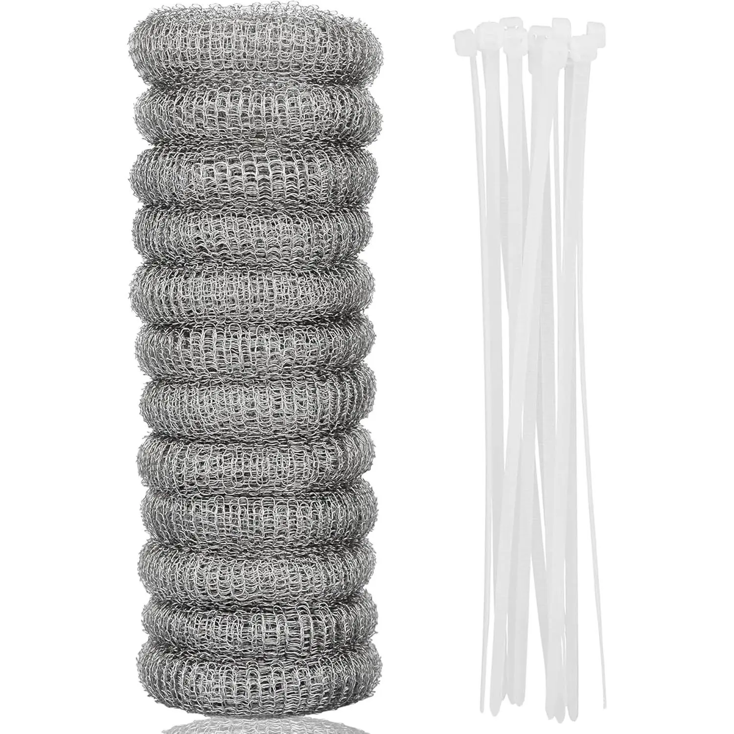 Rustproof Stainless Steel Washing Machine Lint Snare with 12 Mesh Screen Washer Filters, 12 Lint Ties, Easy to Replace for Laundry Room Household Use (Fits 1.0"/2.5cm to 2.1"/5.3cm Drain Hoses), Household Laundry