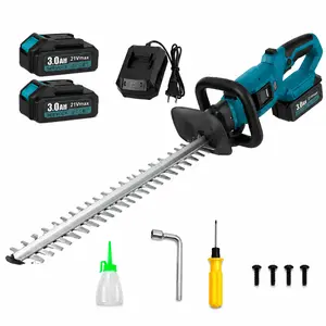 SEEVOLX 21V Cordless Hedge Trimmer, 600mm Blade, 2 x 3.0Ah Batteries, Rotatable Handle, Lightweight Electric Garden Tool for Shrubs, Bushes & Outdoor Yard Maintenance