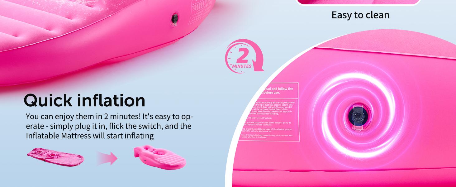 Inflatable Pregnancy Pillow, Full Body Pregnancy Mattress with Hole for Belly Chest/Head, Pregnancy Pillows for Prone Sleeping, Relieves Back Pain-for Massage, Home, Travel-Pink