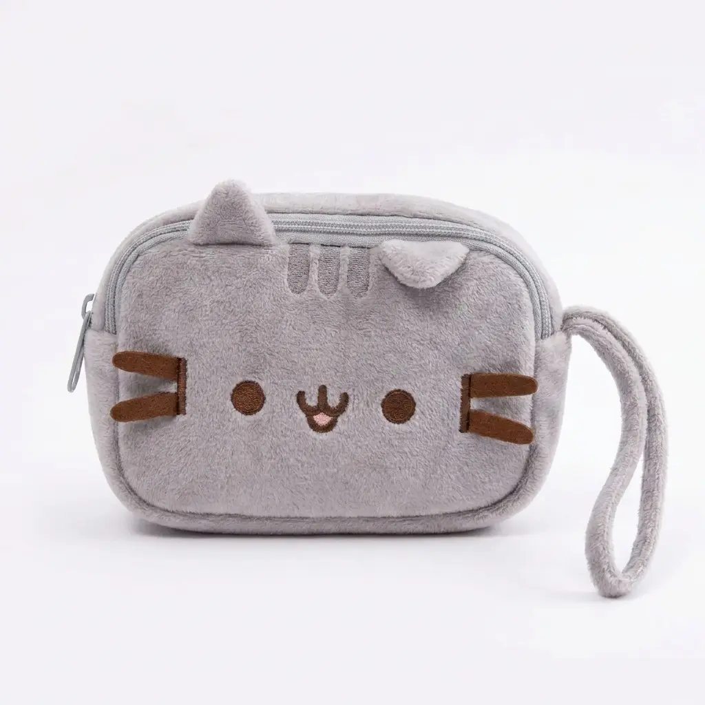 Kitten Motif Toiletry Bag, Cute, Stylish, Soft Canvas, Cosmetics Bag, Make Up Pouch, Versatile, Cat Makeup Bag for Outings, Travel, Office