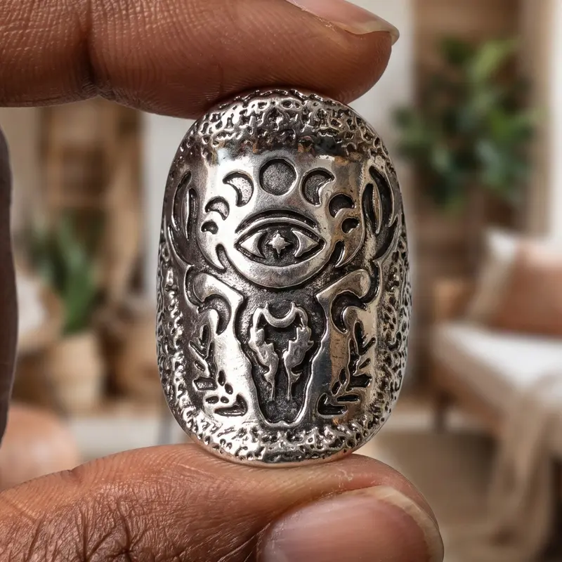 Retro Bohemian Geometry Star Moon Curved Eyes Design Ring, Boho Style Rings, Statement Rings, Unique Rings, Fashion Accessories for Women & Men, Trendy All-match & Exquisite Alloy Jewelry for Birthday Gift