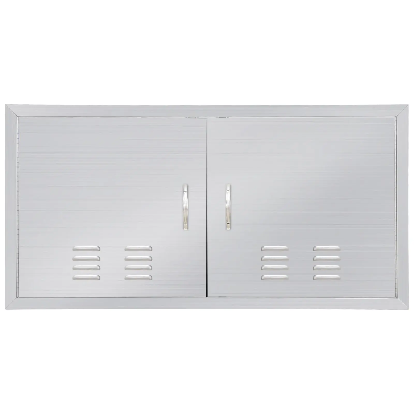 High-quality Stainless Steel Outdoor Kitchen Access Door - Double Door Storage Cabinet for BBQ Island & Patio - Weatherproof, Rustproof, Flush Mount with Vents - 42"W x 21"H Double Door