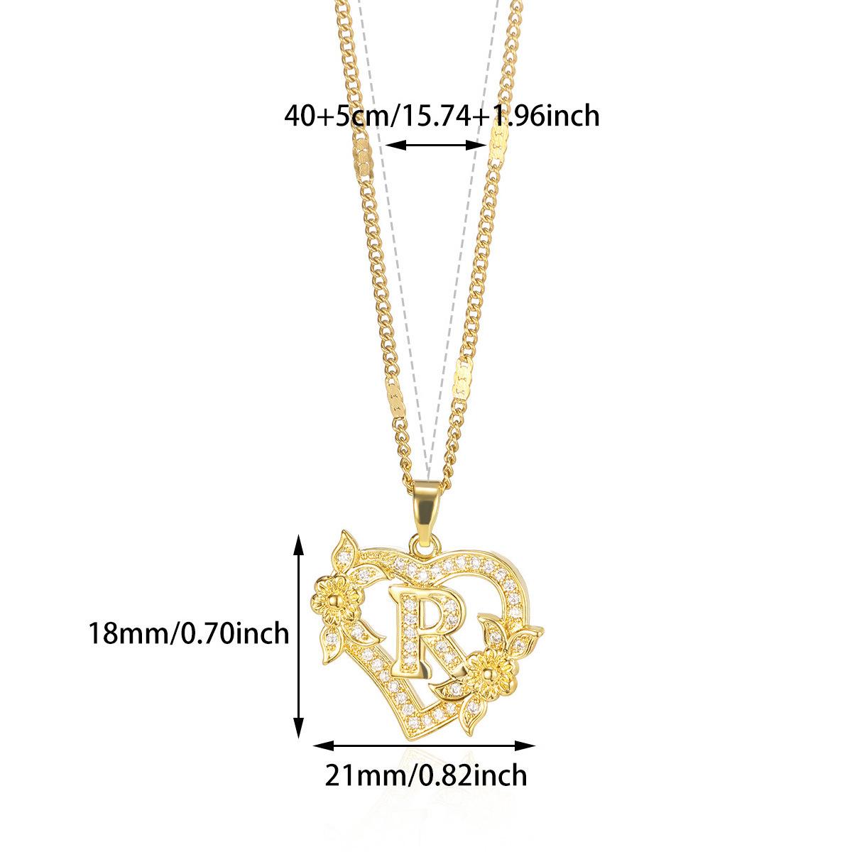Summer women's heart-shaped necklace, stainless steel necklace with diamond and floral decorations, suitable for girls' daily fashion wear
