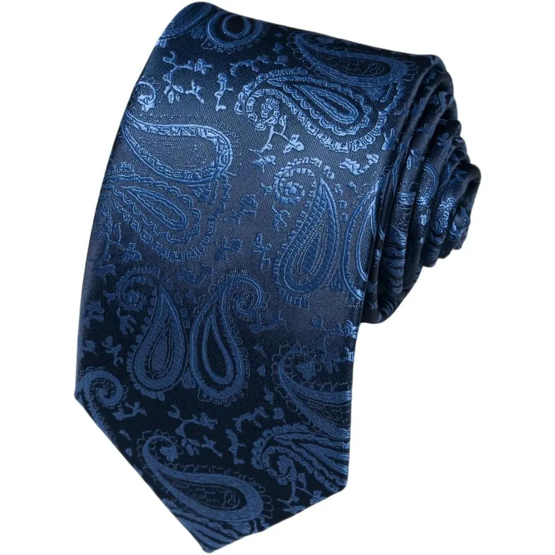 Men's ties, paisley pattern ties, formal black ties (blue), available at men's clothing stores