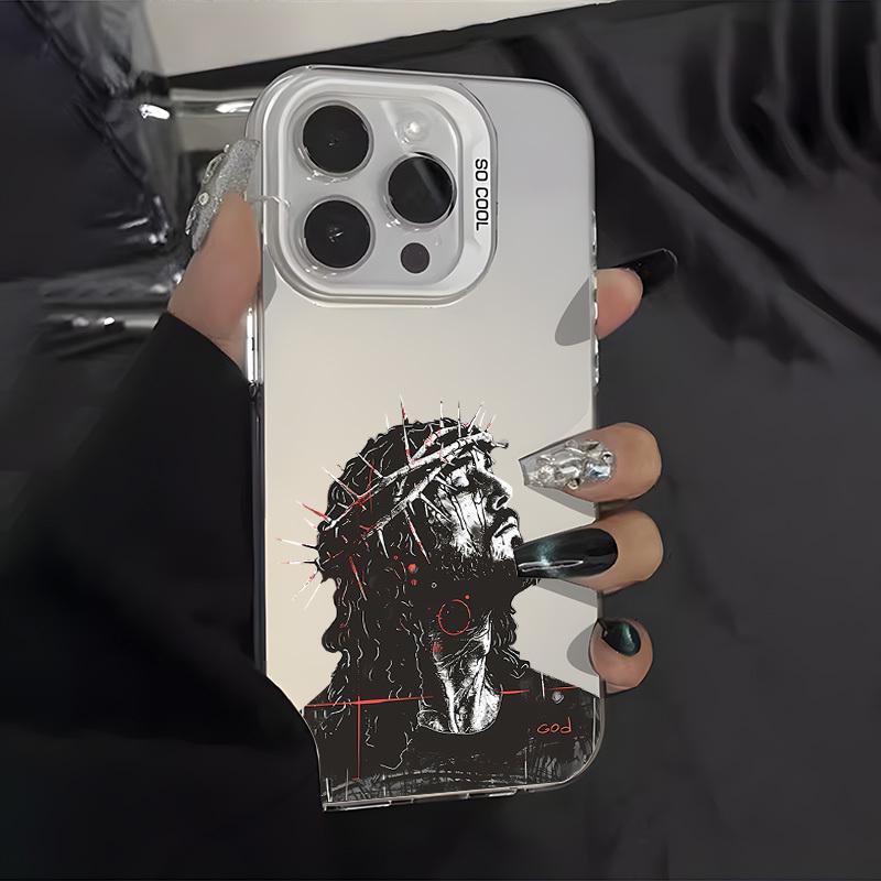 Jesus Son Of God Christian Pattern Case, Shockproof Anti-Scratch Durable PC Back Protective Cover, For iPhone 11 12 13 14 15 16 17 Pro Max Plus Air XR XS, Gifts For Women Men Teen Girls