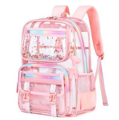 Clear Backpack, Heavy Duty Transparent Bookbag Girls Women, Stadium Approved See Through Backpack with Lunch Box