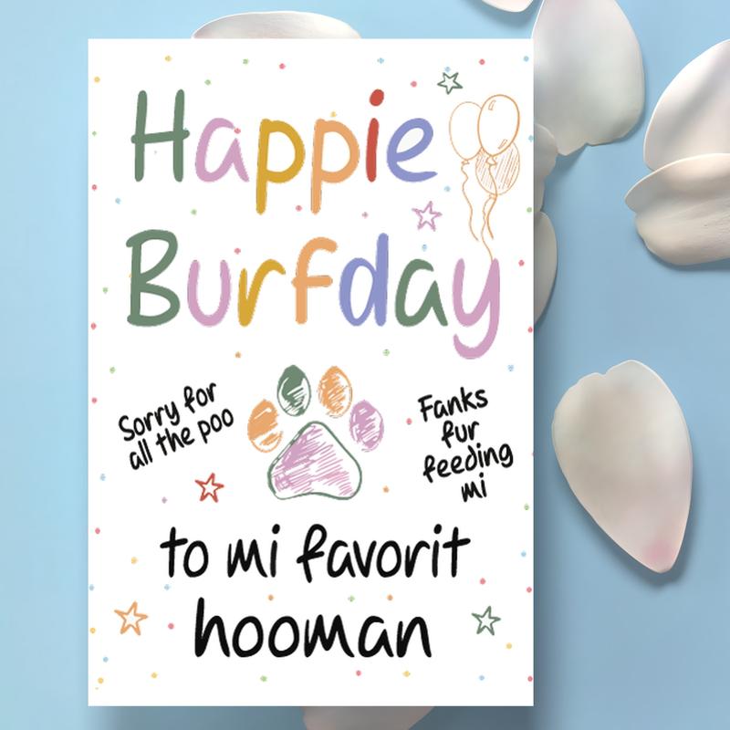Pet Themed Birthday Card, 1/3 Counts Happy Birthday Card with Envelope, Fun and Colorful Design Birthday Gift for Pet Owners, Animal Lovers, Friends, Greeting Card, with Pastel Color Letter Pattern, Fun Party Cards