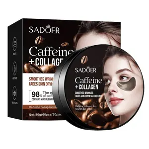 60PCS Caffeine Collagen Under Eye Patches , Hydrating Eye Mask for Dark Circles & Puffy Eyes, Anti-Aging, Depuffing, Firming & Brightening Eye Gel Pads