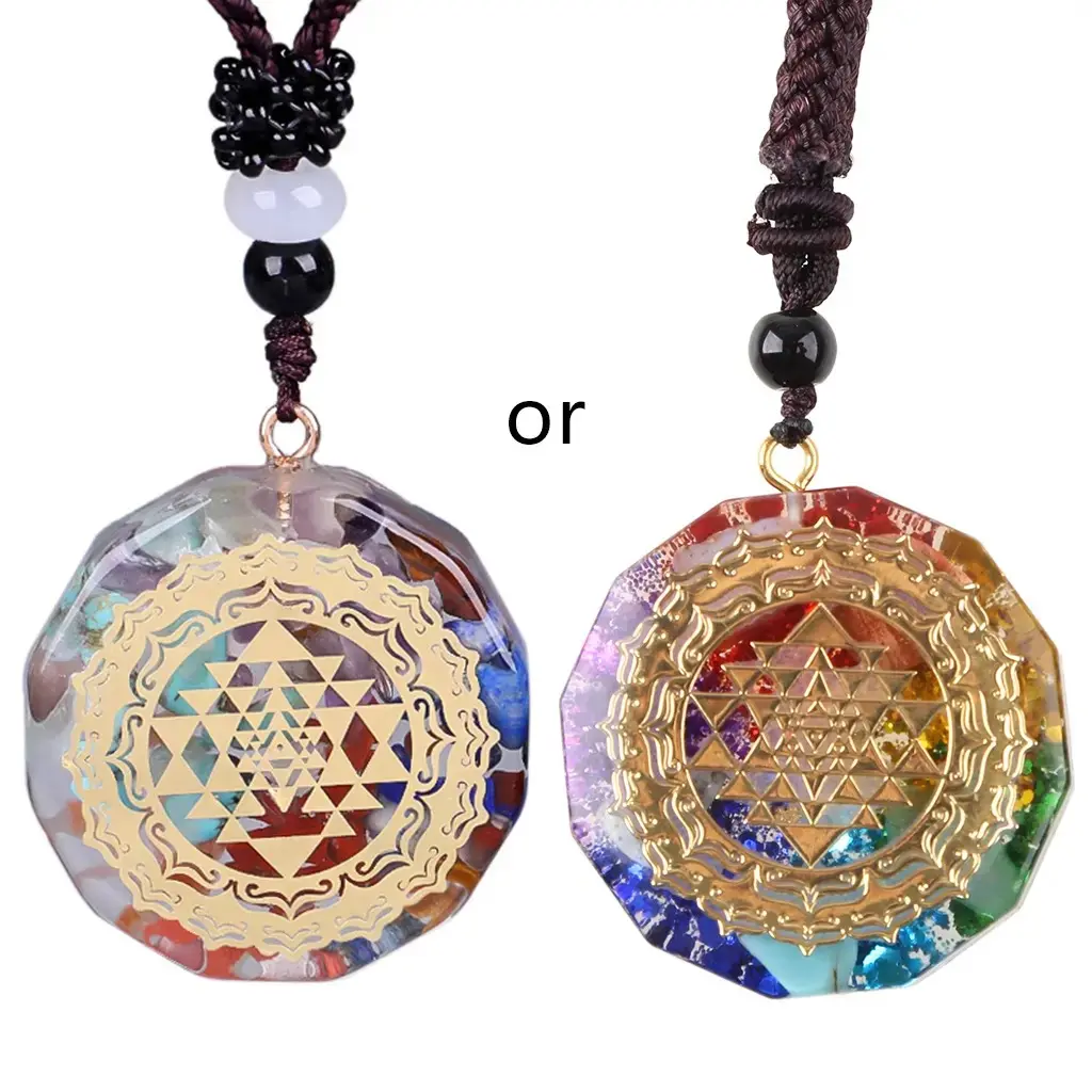 Long Sweater Chain Seven Chakra Energy Yoga Necklace Jewelry for Women Men