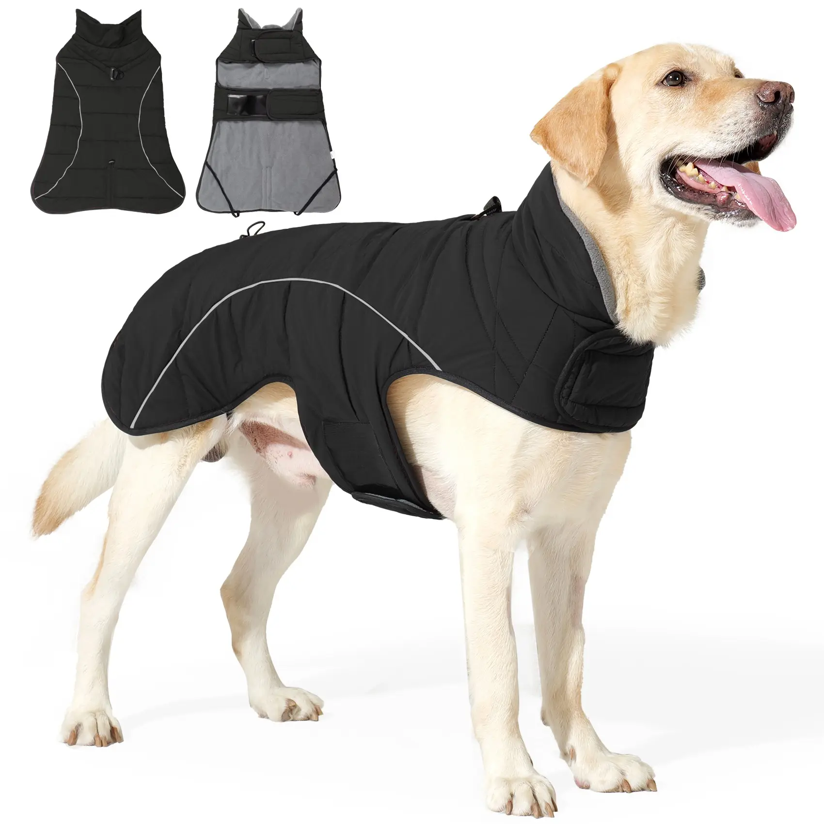 Winter Thick Double-Layer Jacket Waterproof, Warm Wool Down Dog Coat, Ideal for Medium Large Dogs, Perfect for Cold Weather