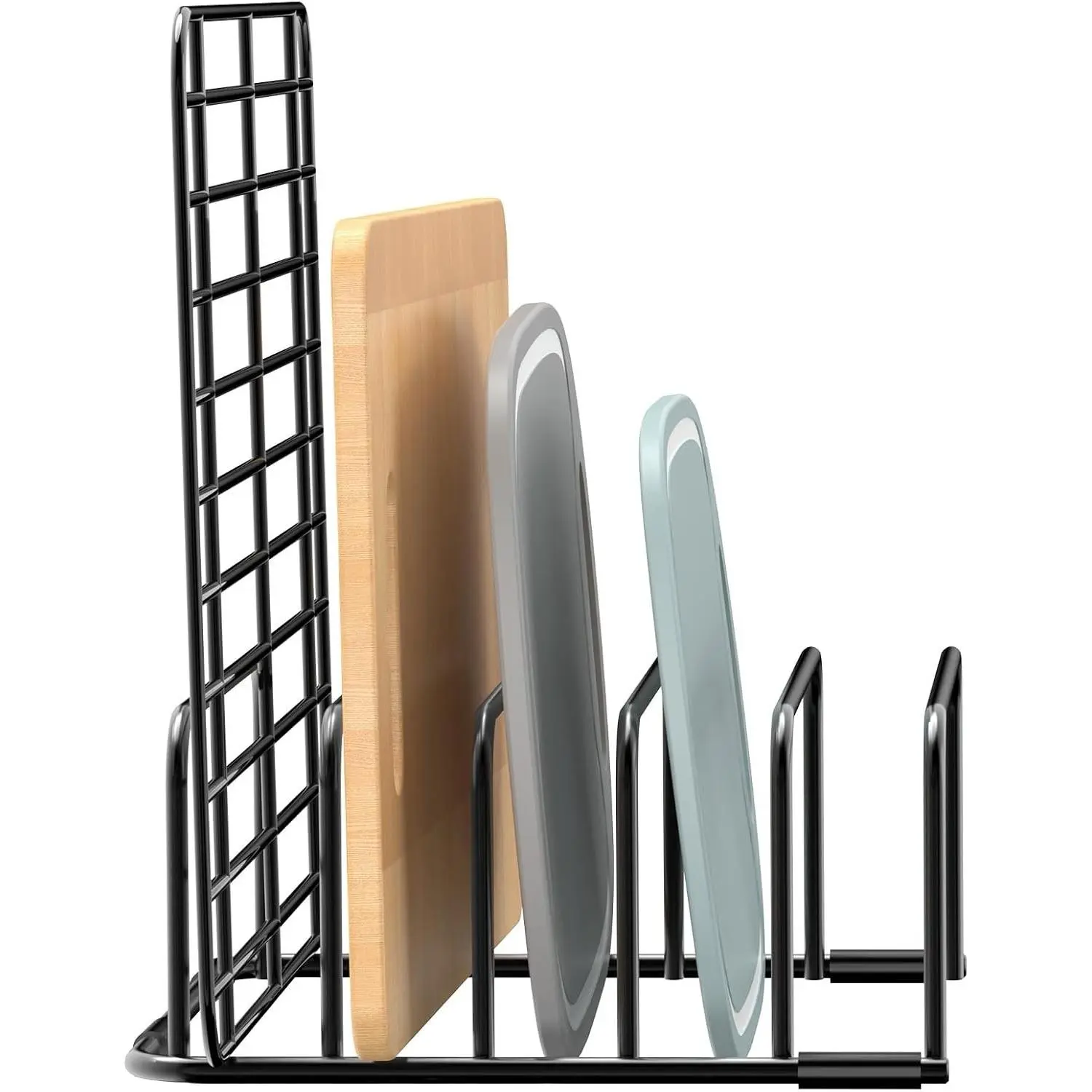 Cutting Board Organizer and Baking Sheet Rack, 1-Pack Black Heavy Duty Metal Cookie Sheet Organizer for Cutting Board Storage & Plate Holder for Cabinet, Tray Dividers for Cabinets