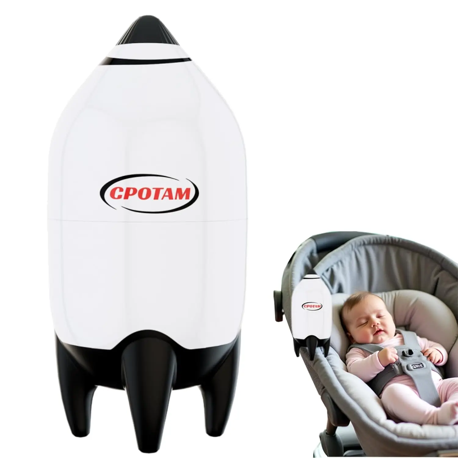 Hands-Free Stroller Rocker with Rechargeable, Portable Baby Sleep Soother with 5 Different Intensity Vibration Patterns, Baby Rocker Sleep Aid Fits All Pushchairs, Prams and Strollers