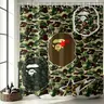 Camo Ape Head Pattern, Digital Print Waterproof Shower Curtain, Easy Install Hooks Included, Streetwear Themed Bathroom Decor, Machine Washable, Printed Shower Curtain